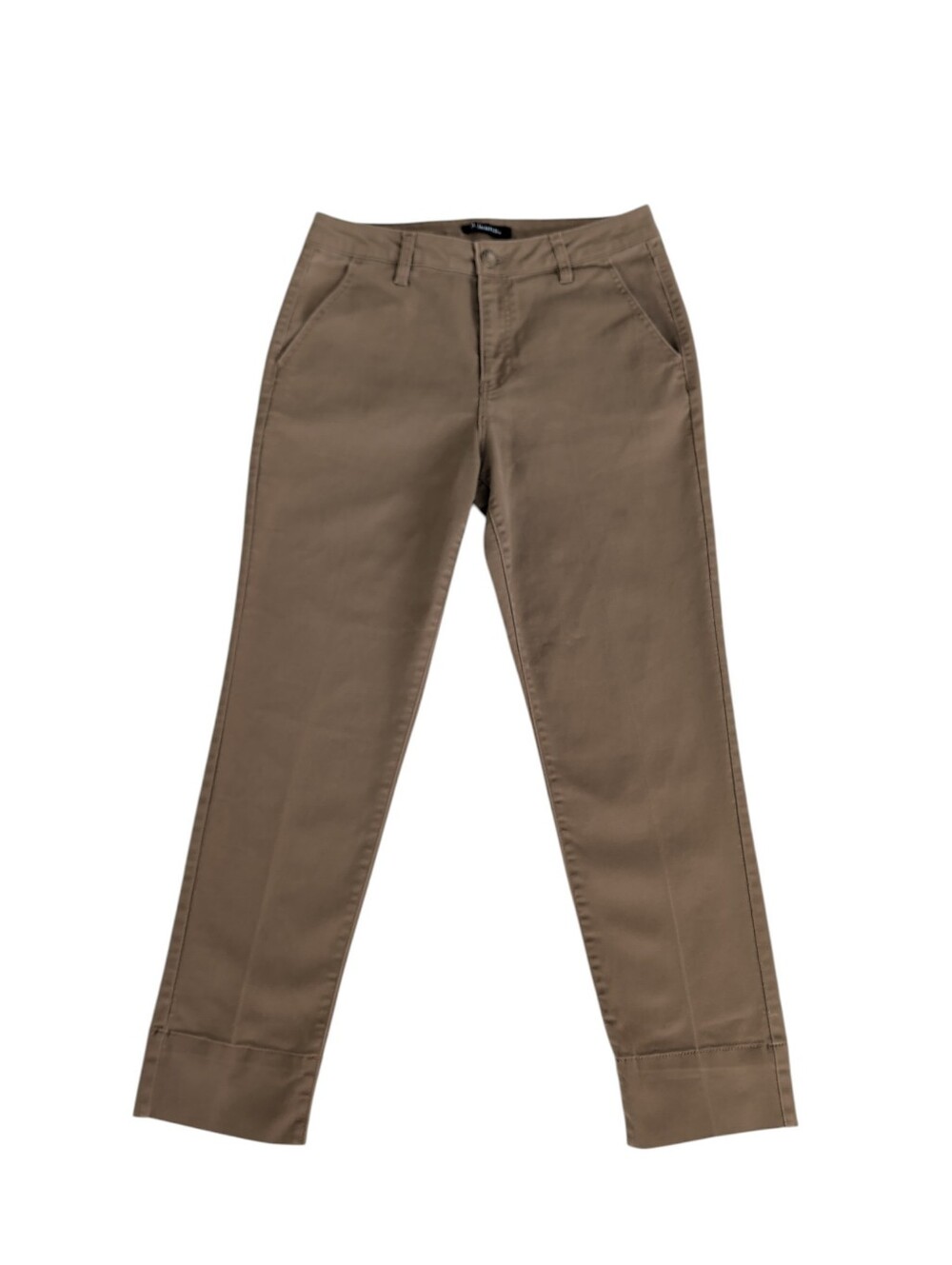 d. jeans Mid-Rise Stretch Twill Chino Ankle Pants 8 Brown